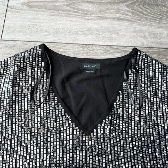 Marciano Sequins V Neck Dolman Sleeve  Oversized Tunics Mini Dress - Picture 4 of 15